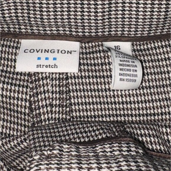 Covington Womens Easy Care Houndstooth Belted Pants-Size 16-NWT - Picture 5 of 8